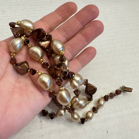 Vintage French Faux Glass Baroque Pearl Beaded Necklace High End France 23" - Picture 16 of 16